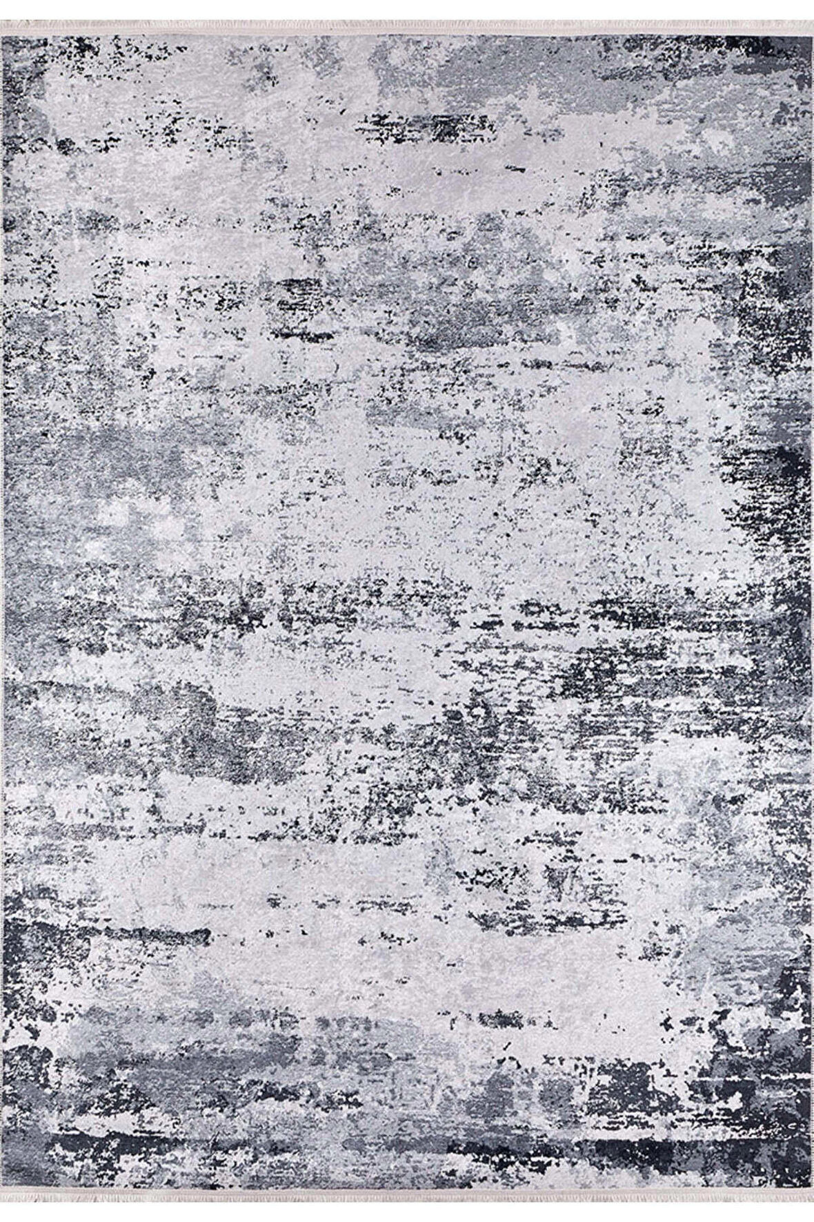 Modern Gri Dijital Baskı Hipoalerjenik Kaymaz Taban Halı Yolluk HA124 