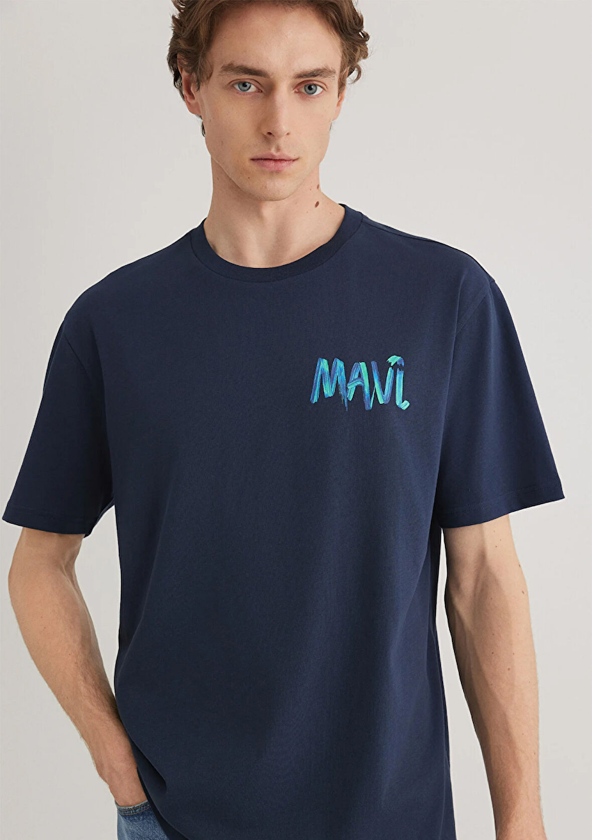 Mavi Baskılı Lacivert Tişört 0612468-70490