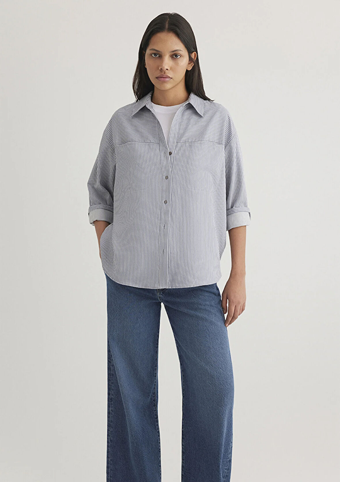 Çizgili Mavi Gömlek 1211069-89153