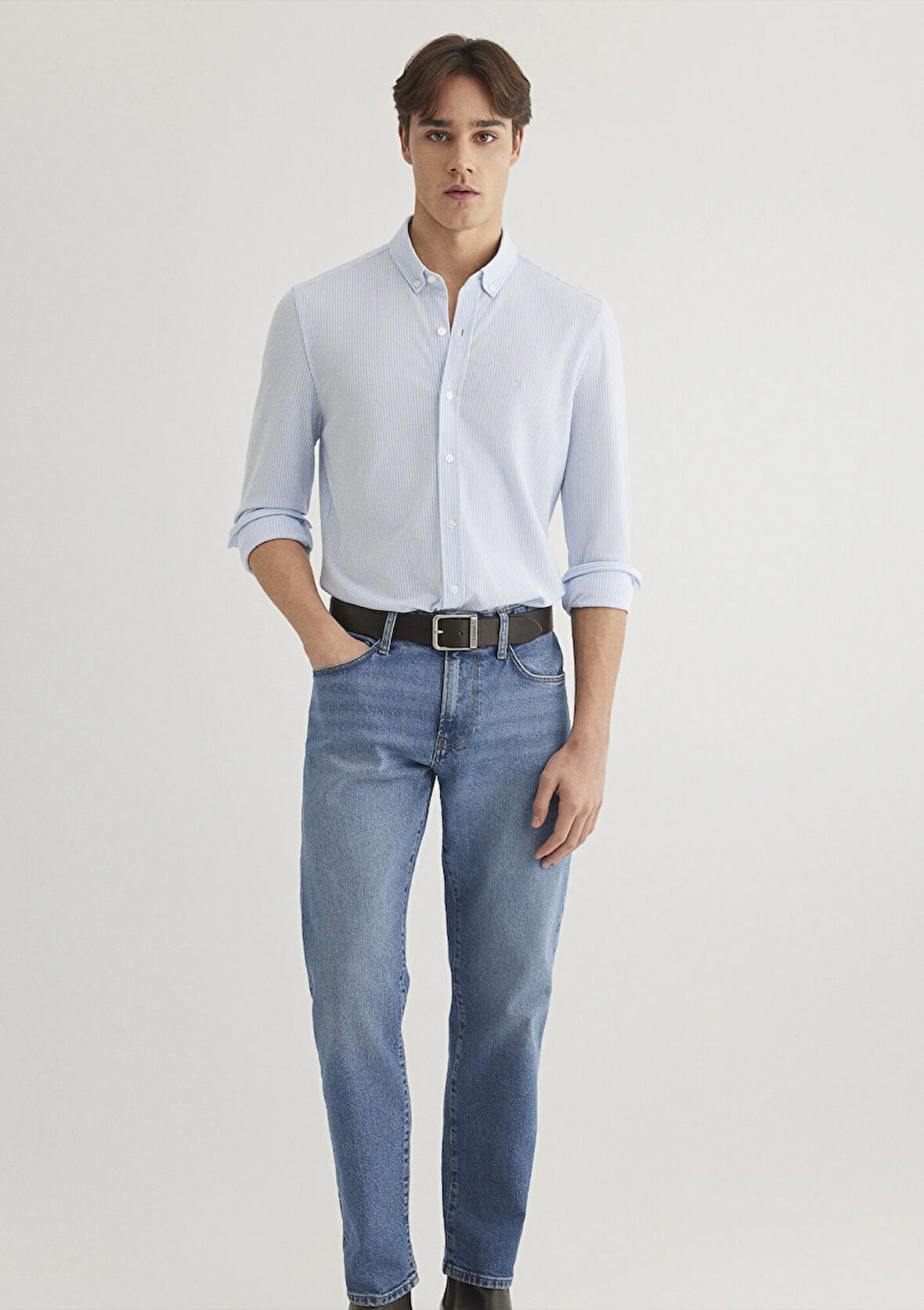 Çizgili Mavi Gömlek 0211402-88654