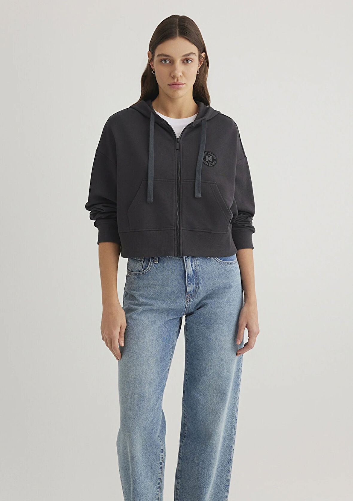 Fermuarlı Siyah Sweatshirt 1S10297-70087
