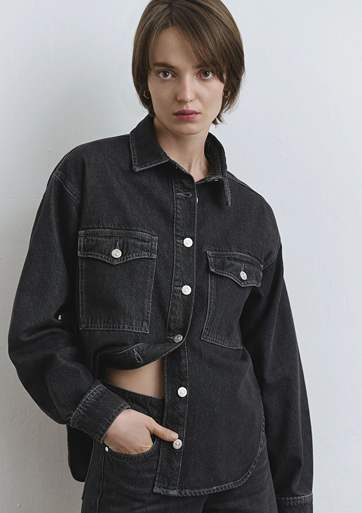 Bekka Classic Denim Gri Jean Gömlek 1211000-89238