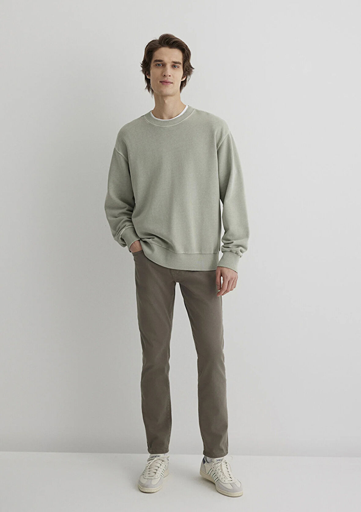 Marcus Puslu Zeytin Yeşili Comfort Gabardin Pantolon 0035188050