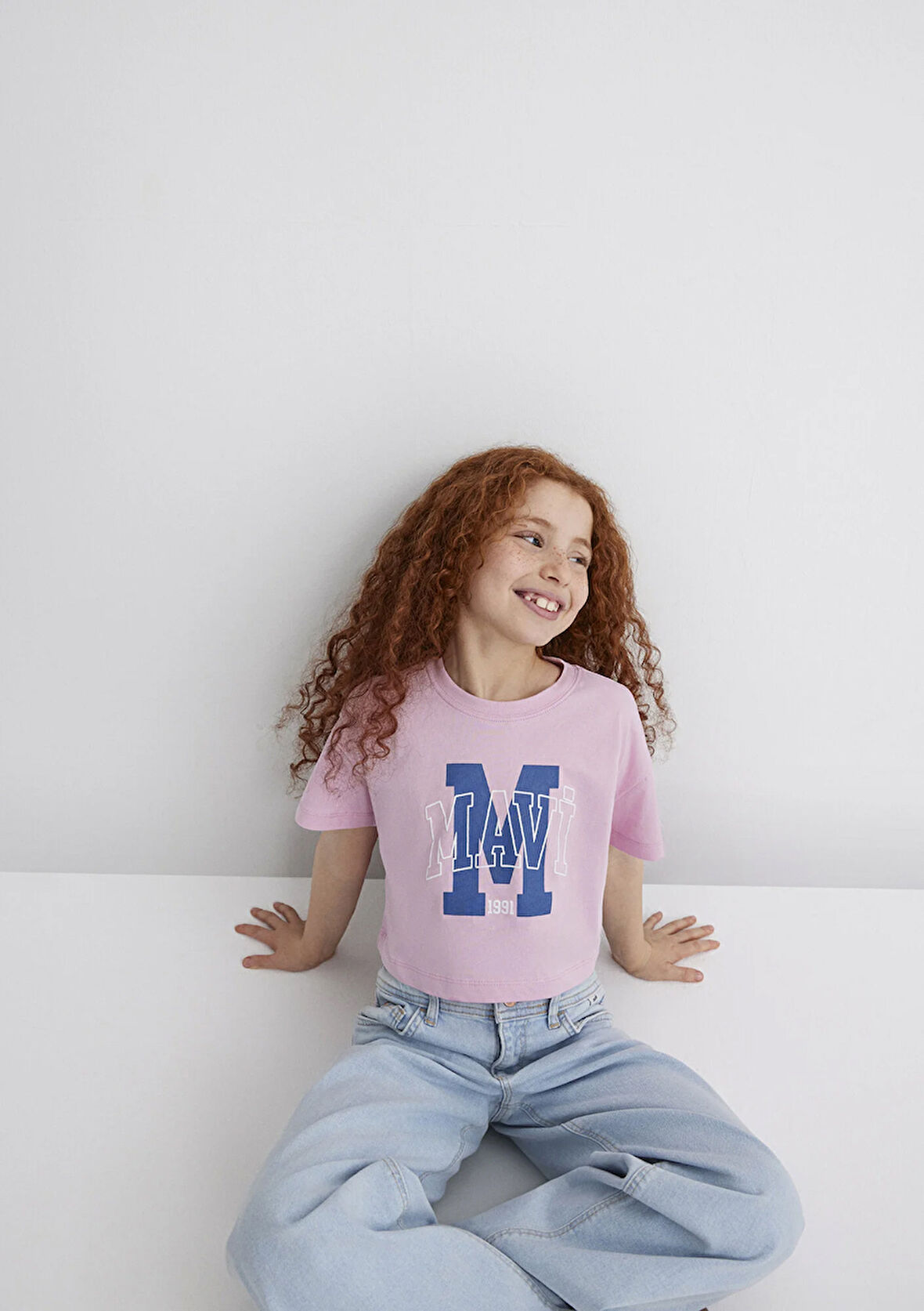 M Logo Baskılı Pembe Tişört 7610276-86953