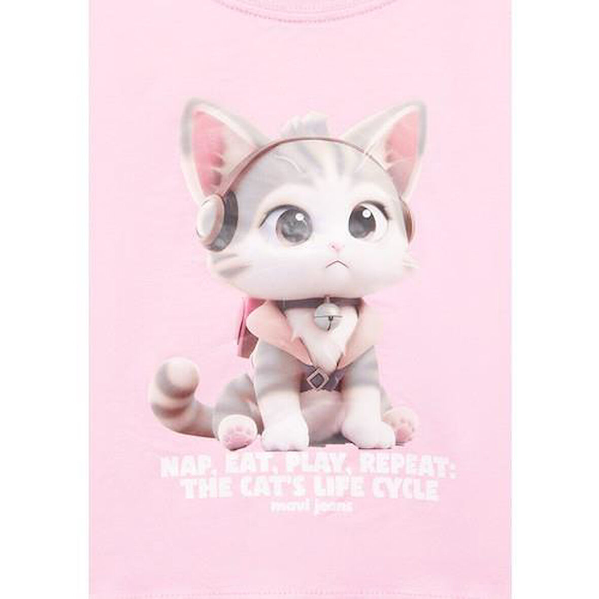 KEDİ BASKILI CROP TİŞÖRT