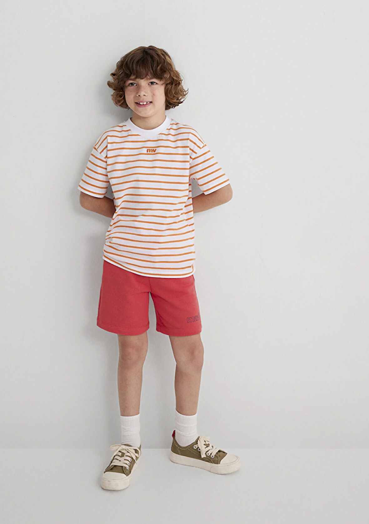 Mavi Baskılı Turuncu Şort 6410008-71107