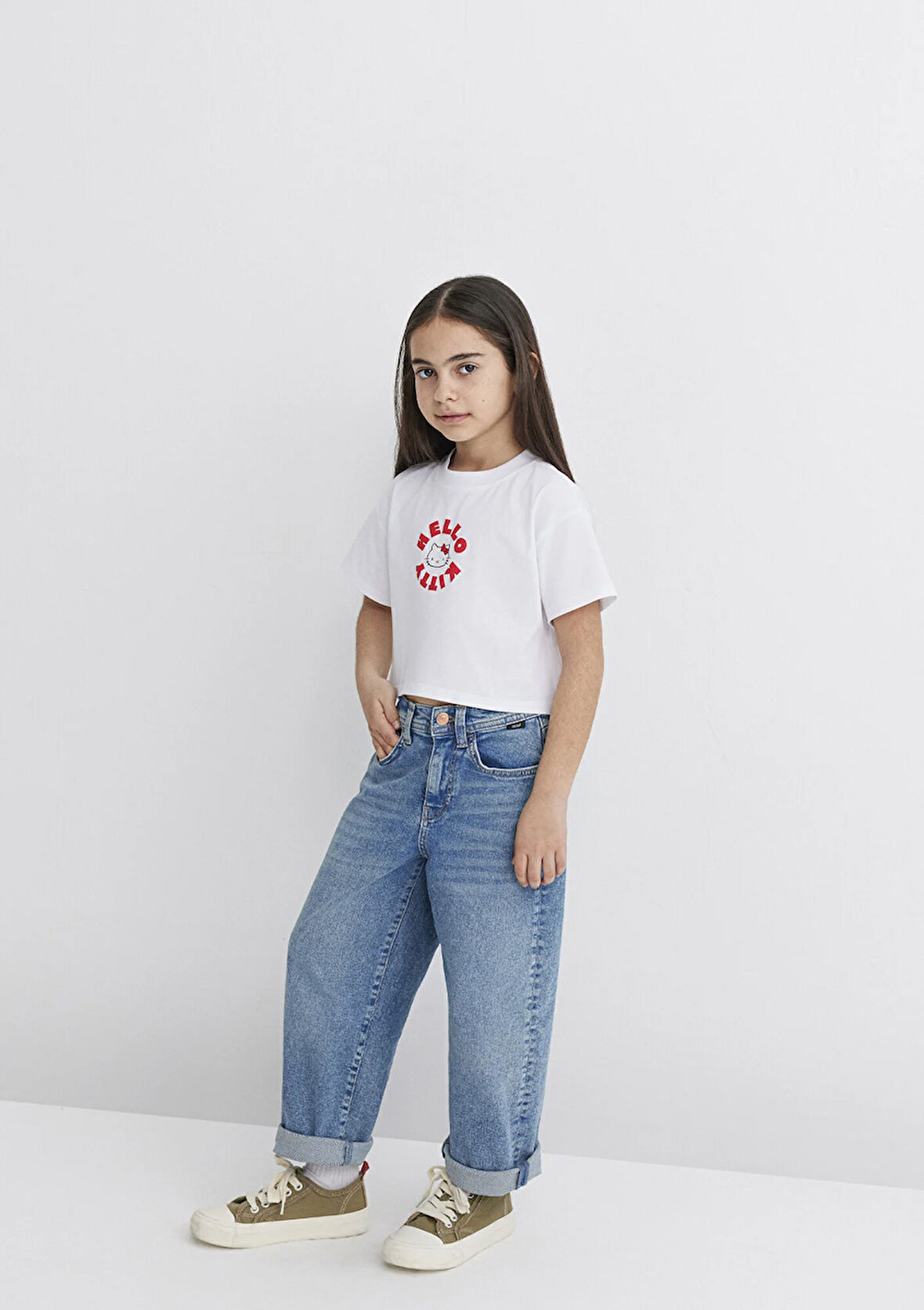 Hello Kitty Baskılı Beyaz Tişört 7610307-620