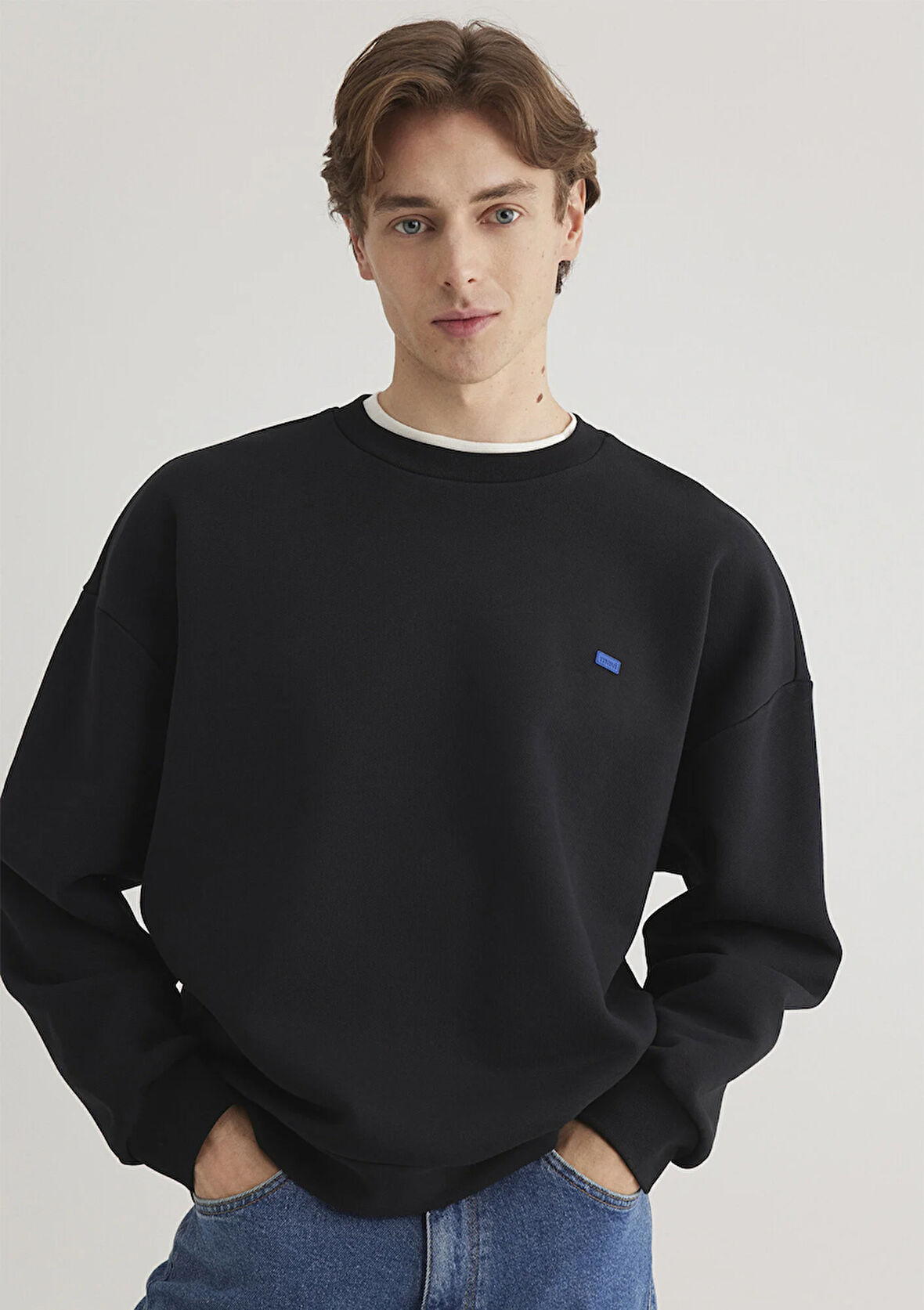 Bisiklet Yaka Siyah Sweatshirt 0S10348-900