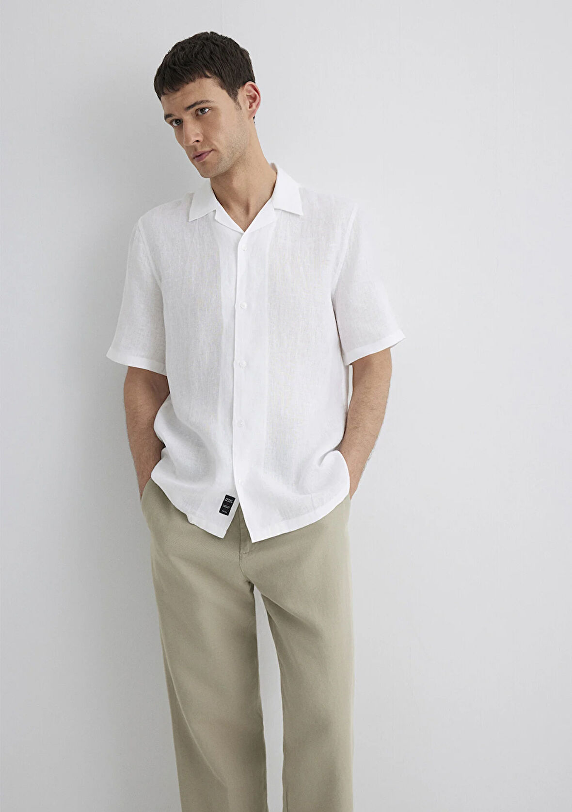 Beyaz Keten Gömlek 0211474-620