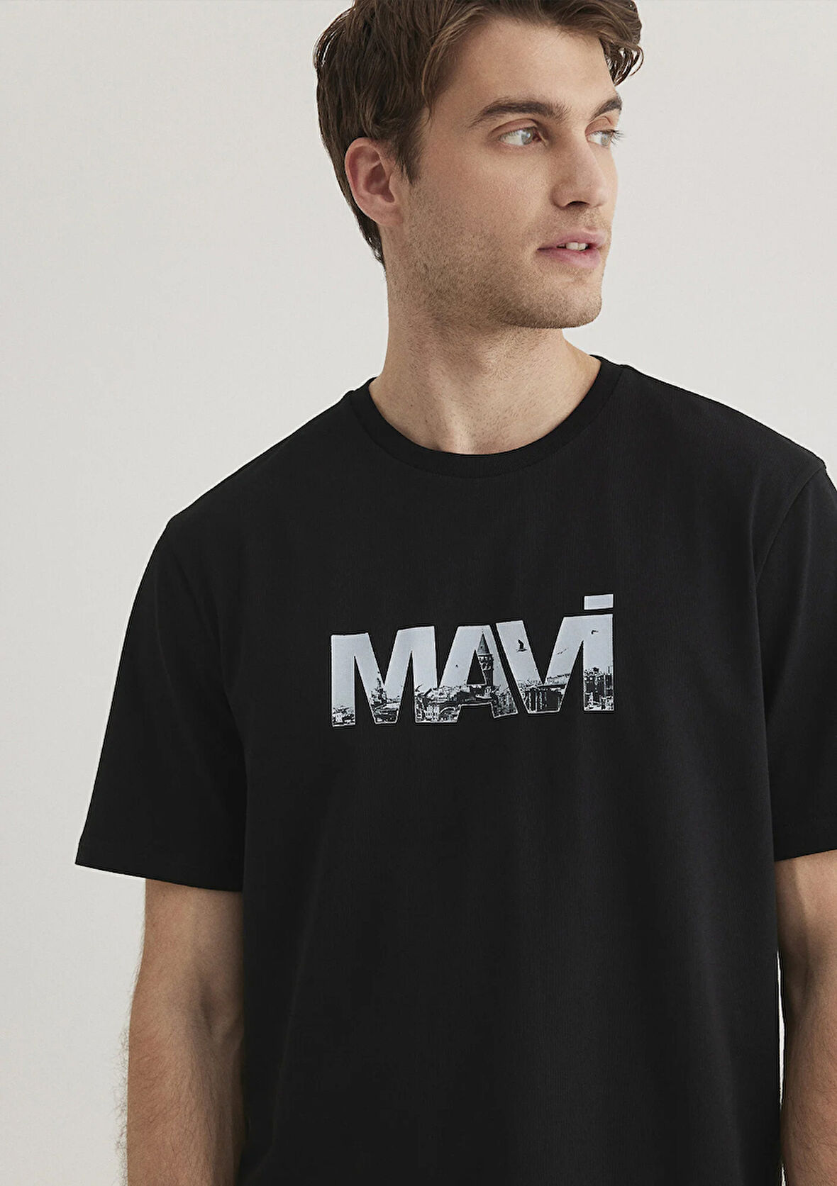 Mavi Logo Baskılı Siyah Tişört 0610948-900