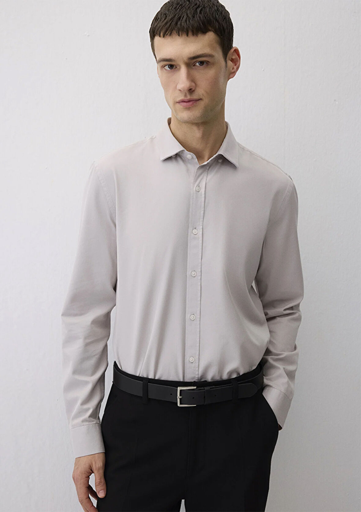 Tencel TM Gri Gömlek 0211573-70074