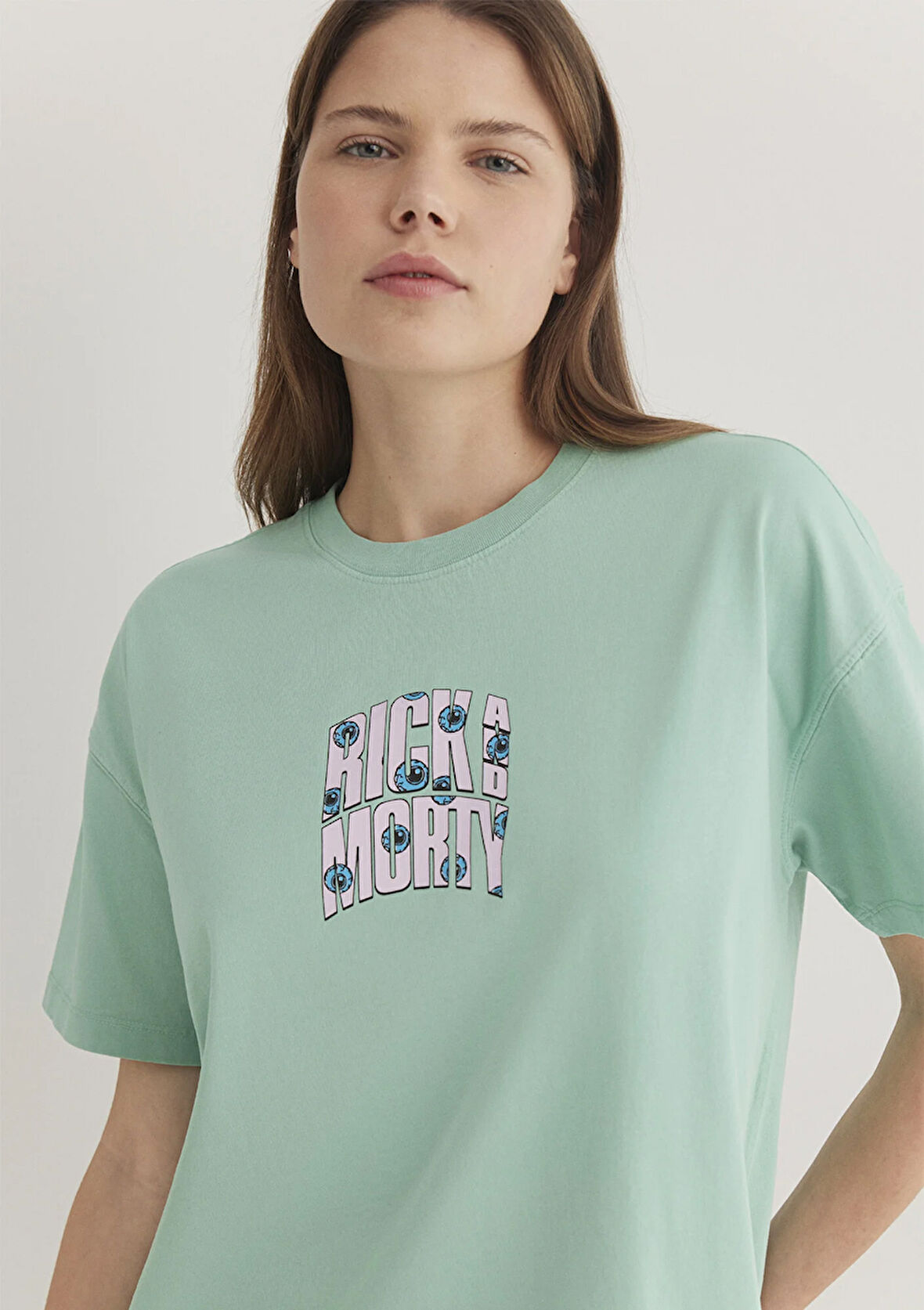 Rick And Morty Baskılı Yeşil Tişört 1613256-71732