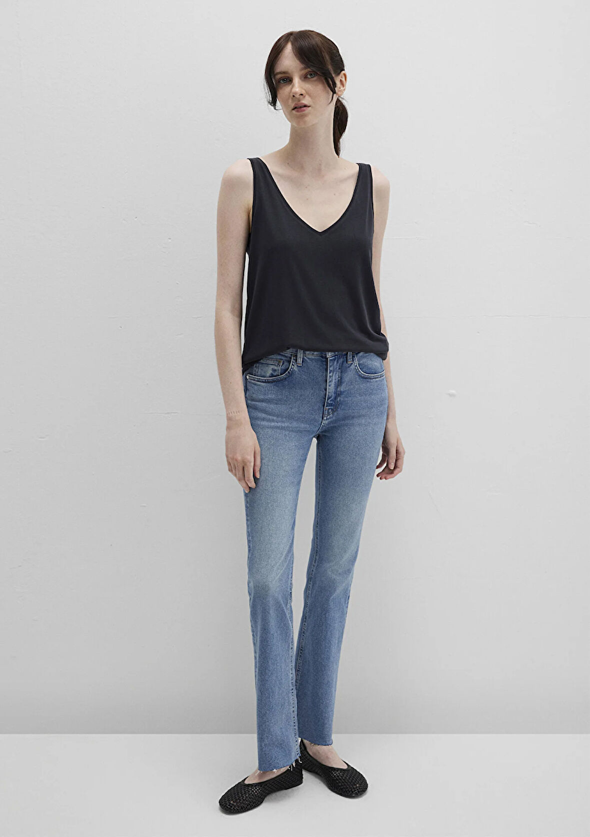 Dantel Detaylı Tencel TM Siyah Modal  Atlet 1613215-900