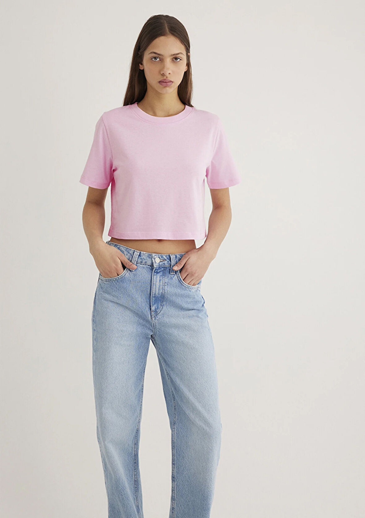 Pembe Crop Tişört 1613072-71117