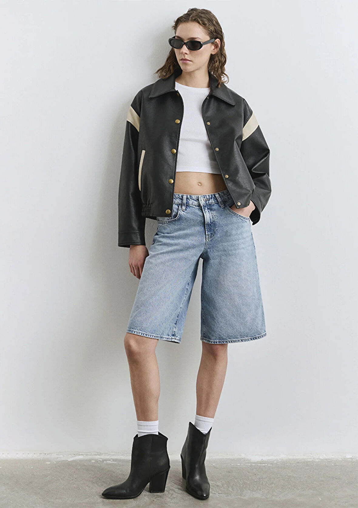 Siyah Suni Deri Ceket 1110727-900