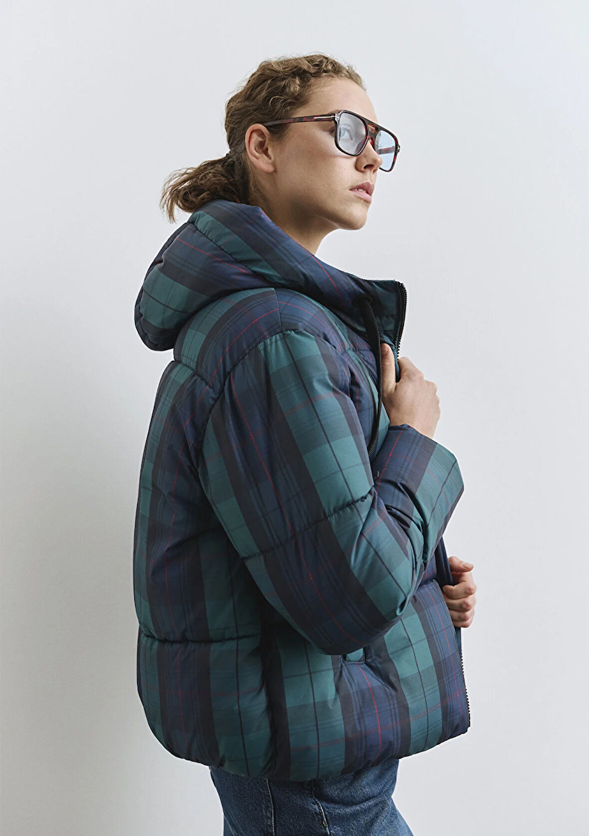 Kareli Şişme Mont 1110706-90380