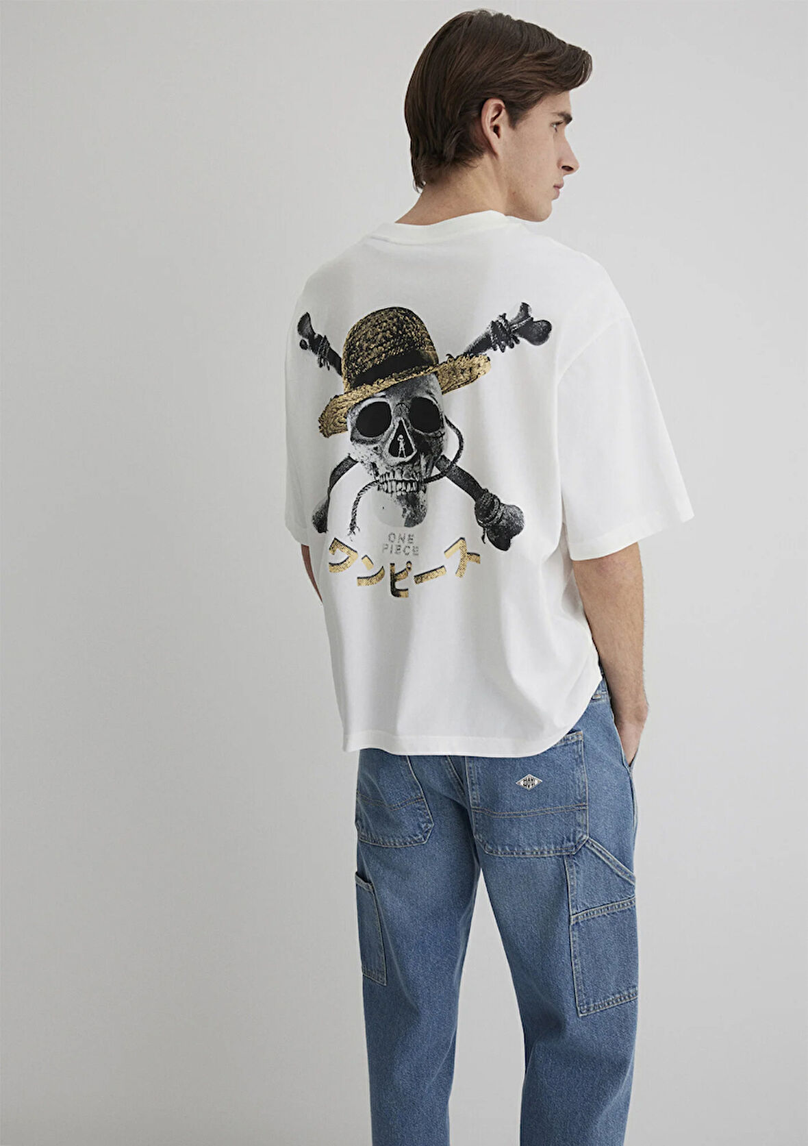 One Piece Baskılı Ekru Tişört 0612663-70057