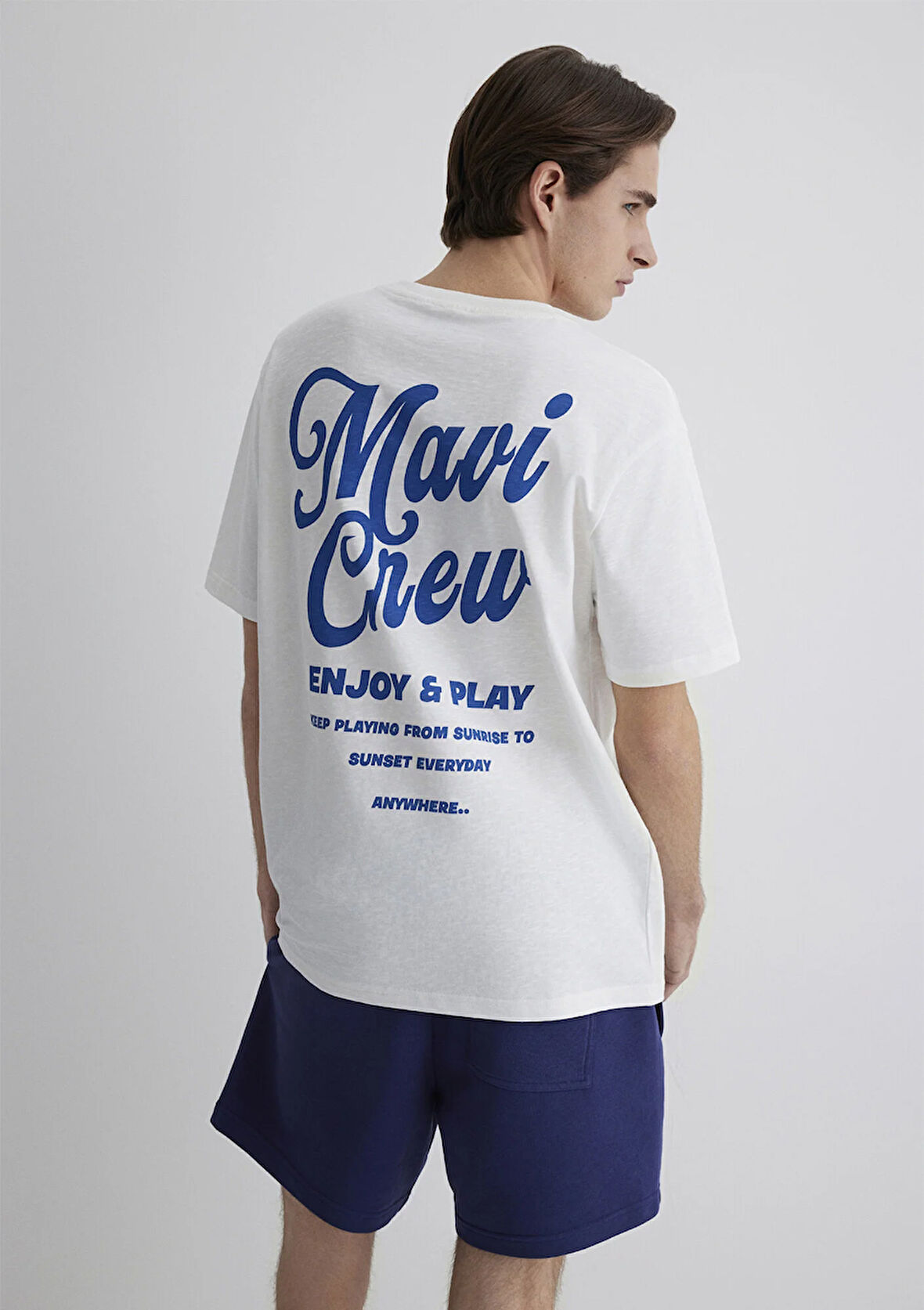 Mavi Crew Baskılı Ekru Tişört 0612667-70057
