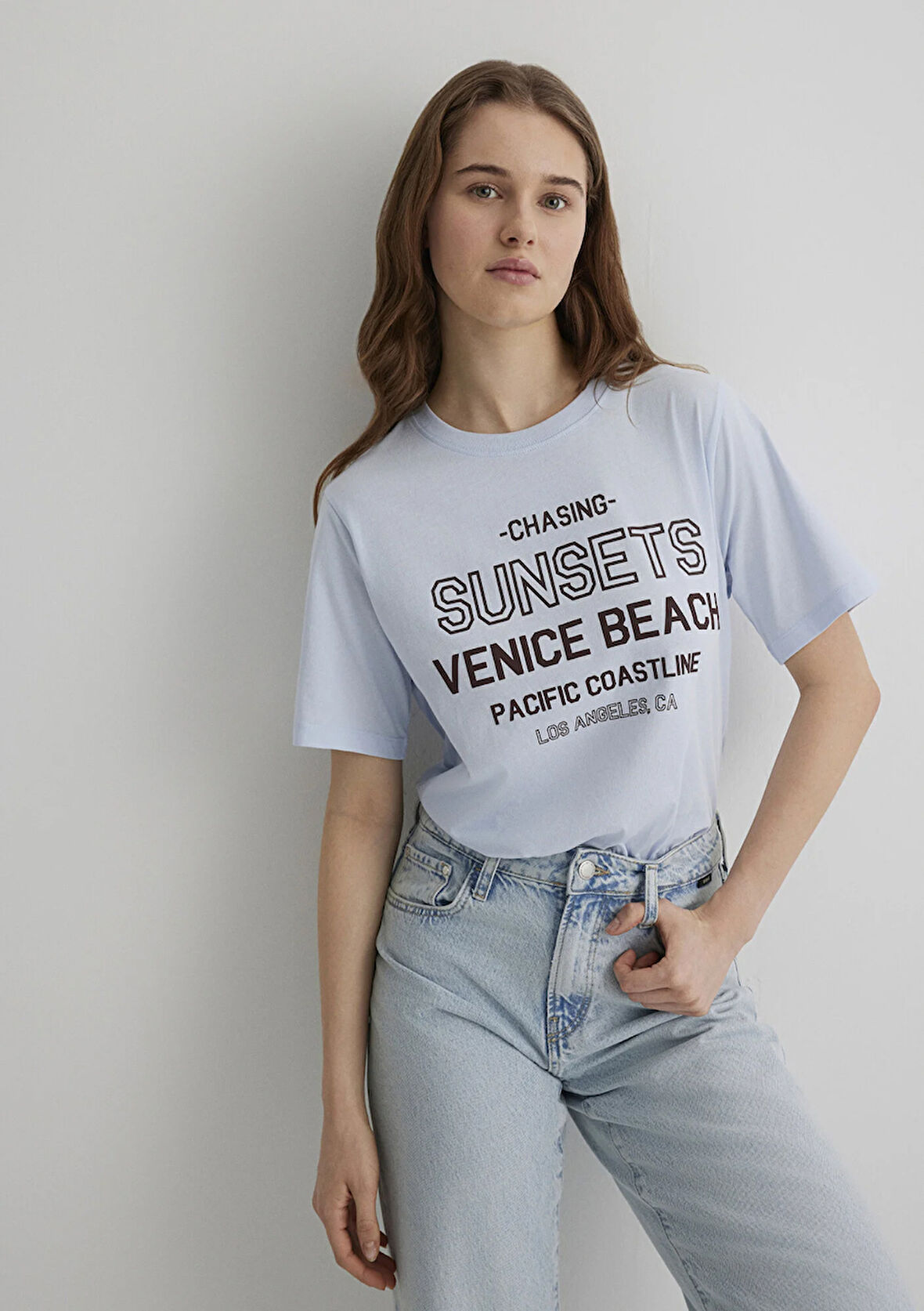 Baskılı Mavi Tişört 1613182-89201