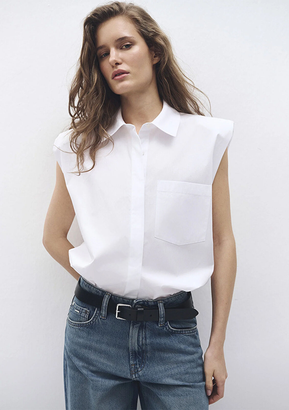 Beyaz Kolsuz Gömlek 1211079-620