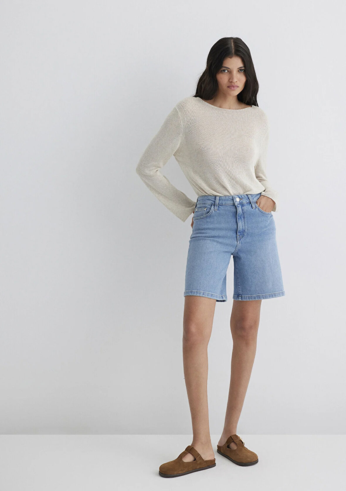 Eliana Casual Açık Mavi Jean Şort 1411221-89750