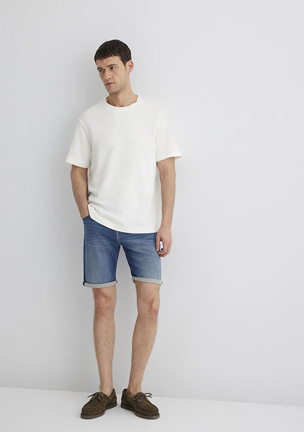 Brian Sporty Koyu Mavi Jean Şort 0418490389