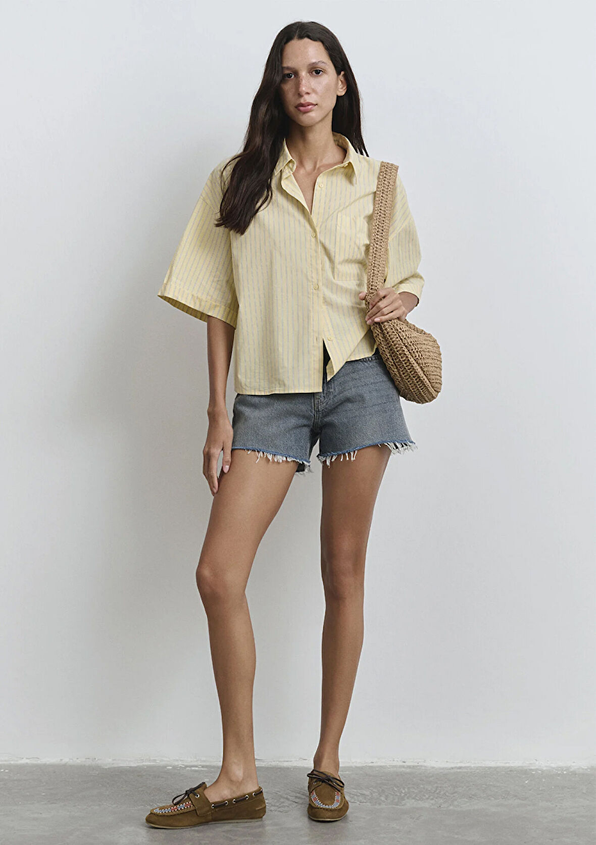 Rosie 90lar Puslu Indigo Mavisi Jean Şort 1447489740