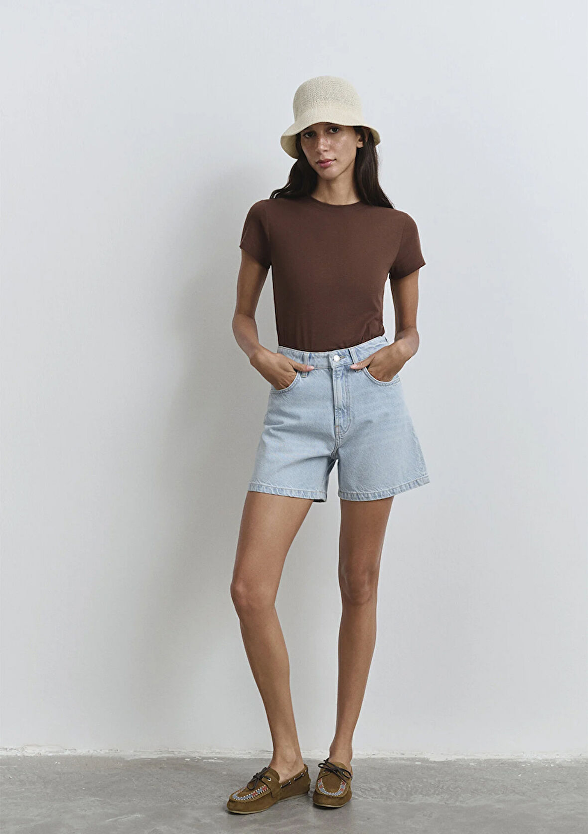 Verna Mavi Premium Buz Mavi Jean Şort 1410059-89754