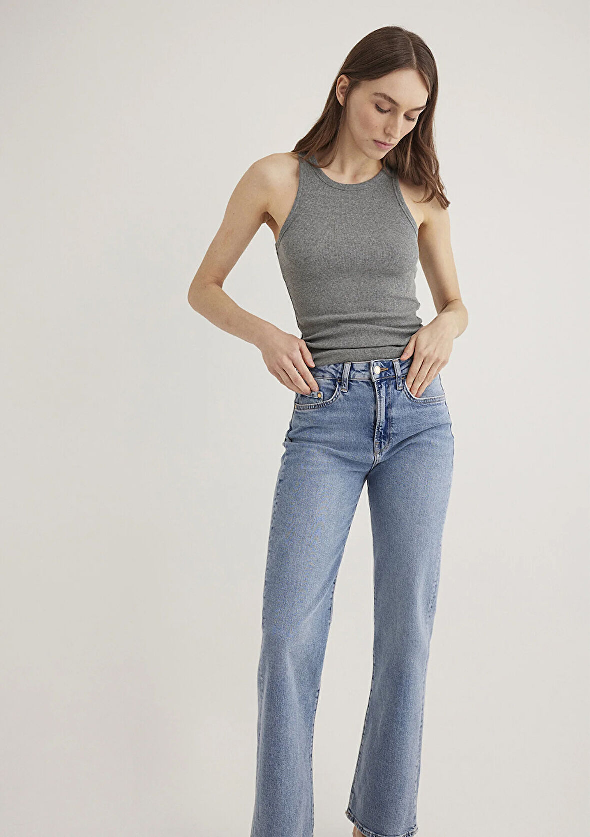 Halter Yaka Gri Basic Atlet 1612462-83096