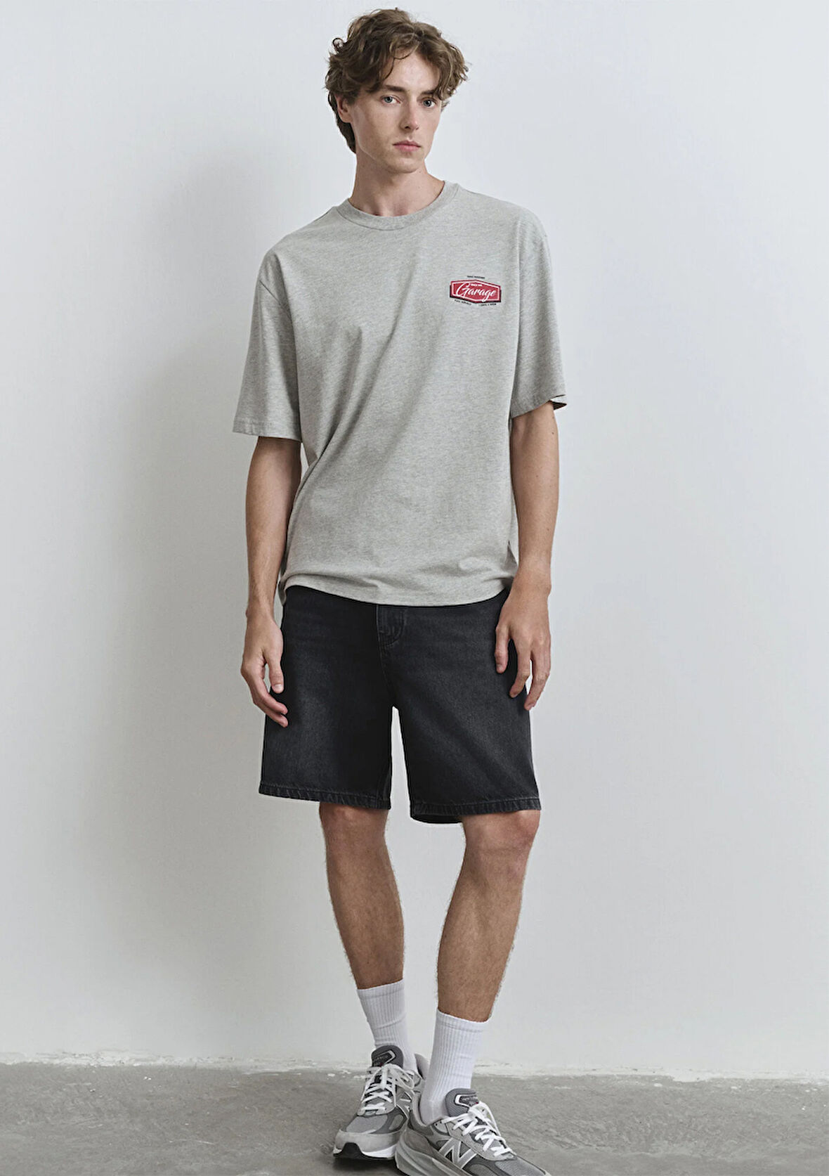 Houston Street Antrasit Denim Jean Şort 0410672-89813