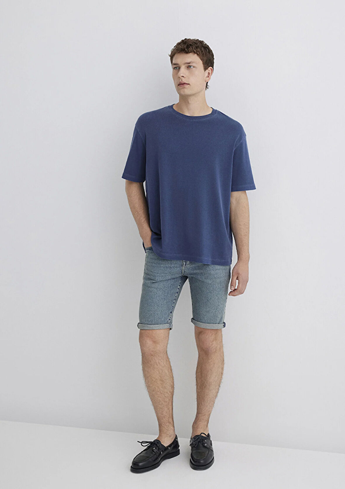 Tim Street Gölgeli Indigo Mavisi Jean Şort 0428489645