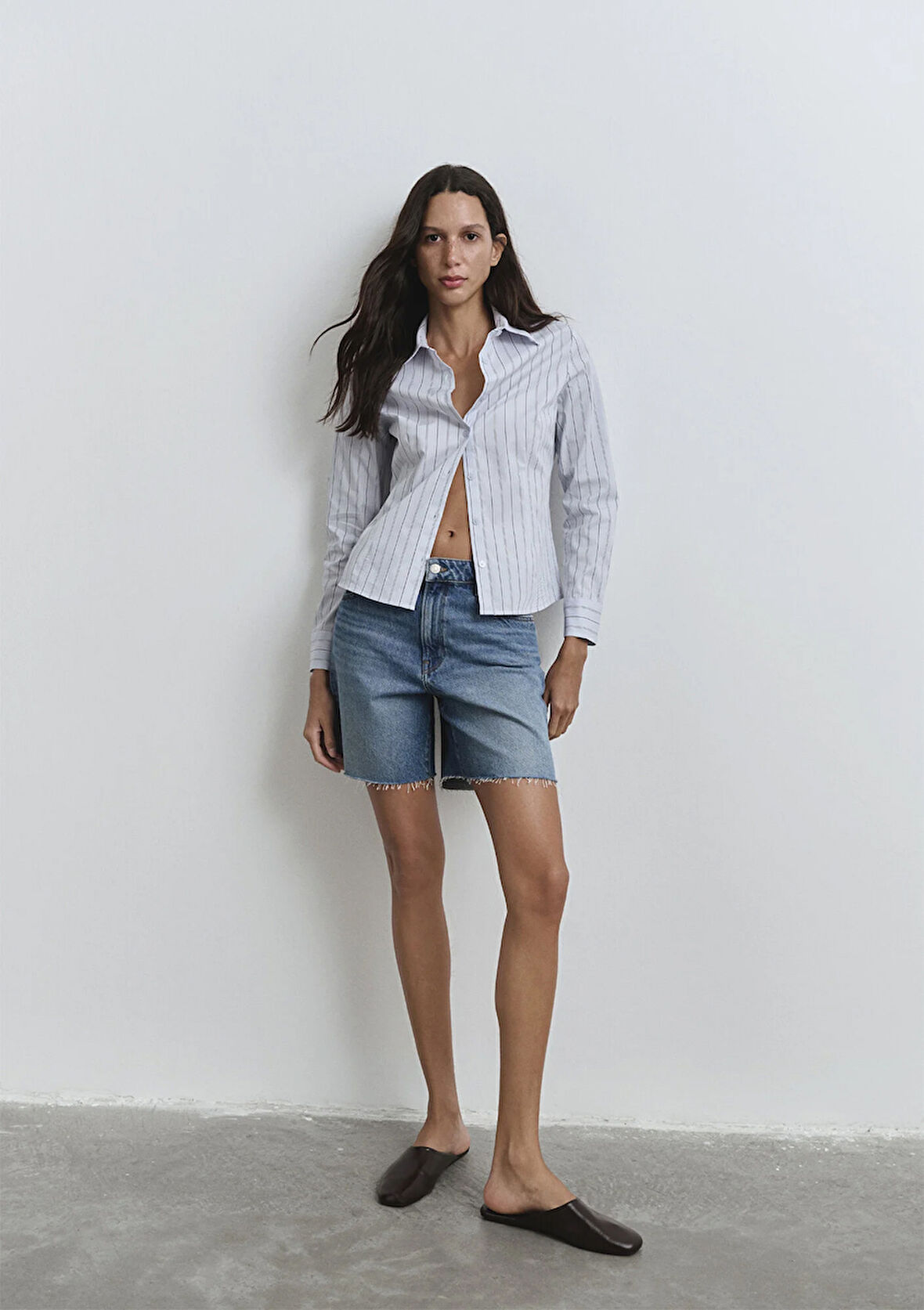 Lidia Real Blue Puslu Koyu Mavi Jean Şort 1410145-89744