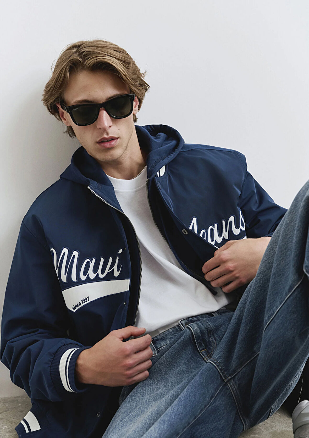 Mavi Jeans Baskılı Lacivert Kolej Ceket 0110624-89353