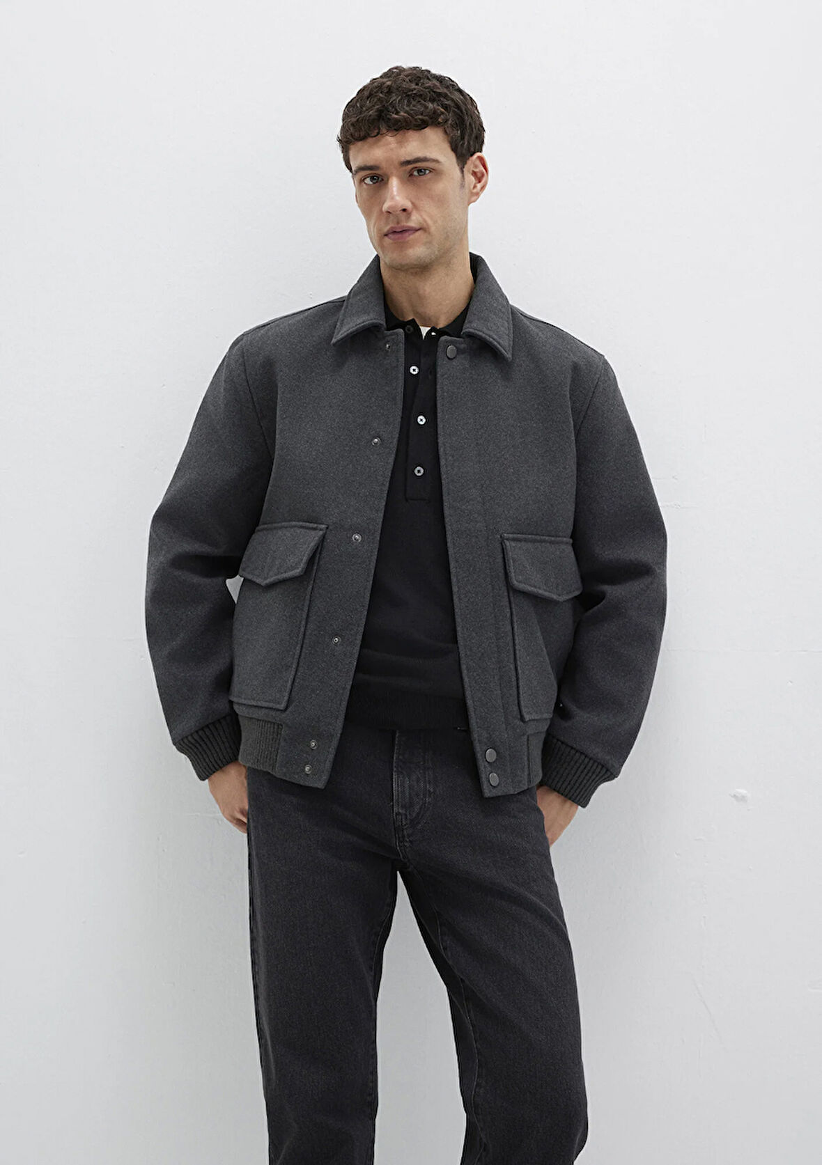 Yün Karışımlı Antrasit Ceket 0110658-80023