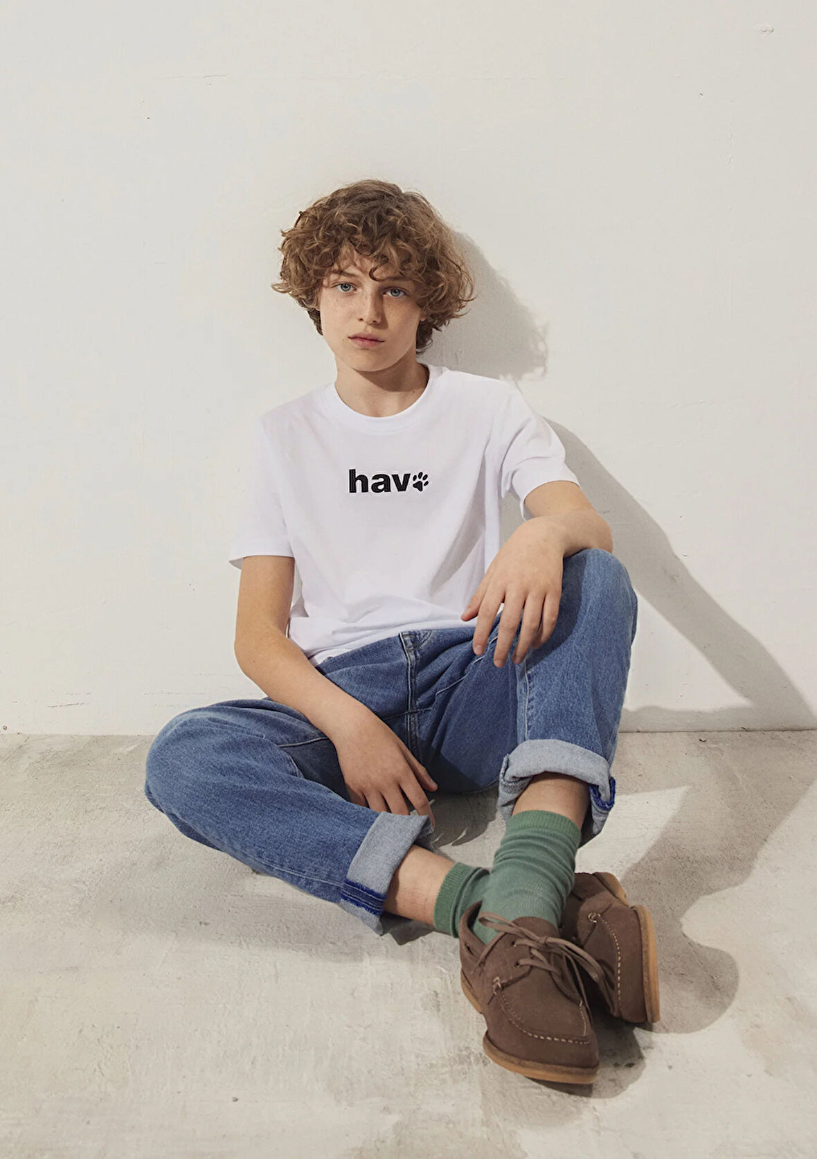 Hav Baskılı Beyaz Çocuk Tişört 6610350-620