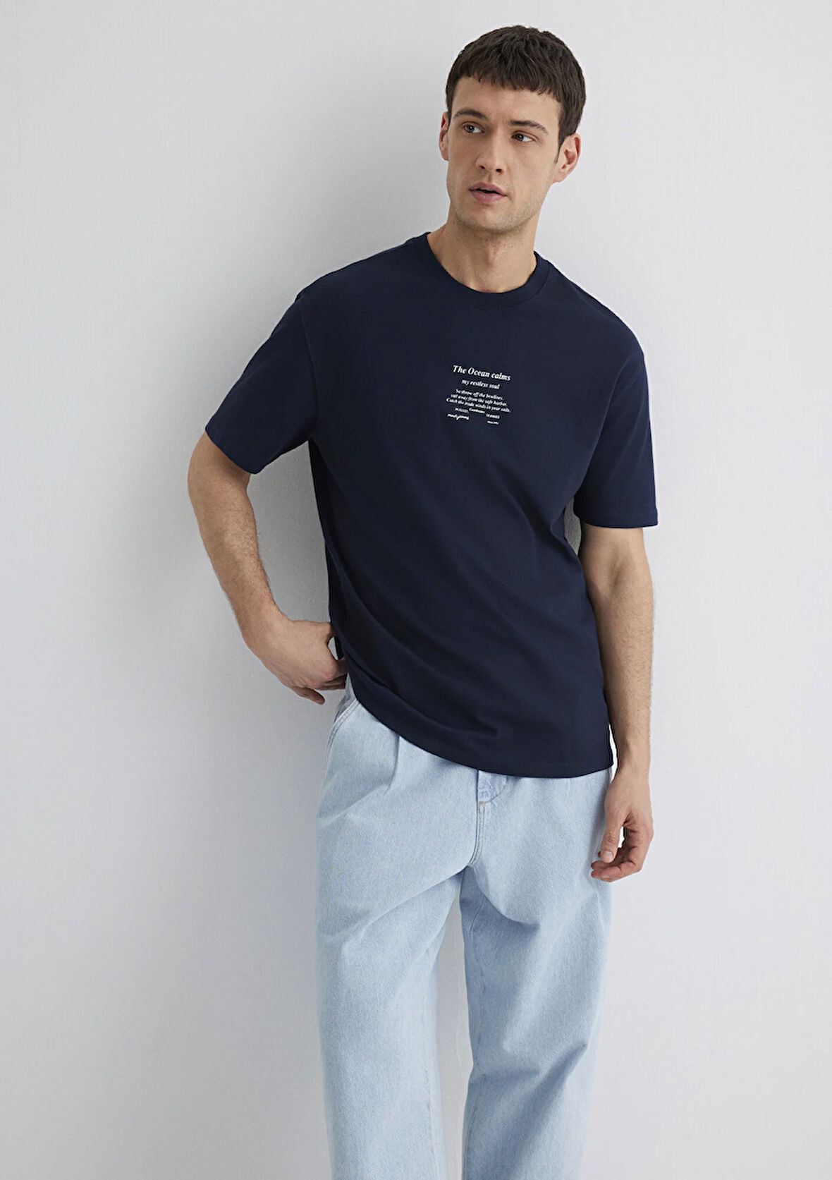 Baskılı Lacivert Tişört 0612796-70490