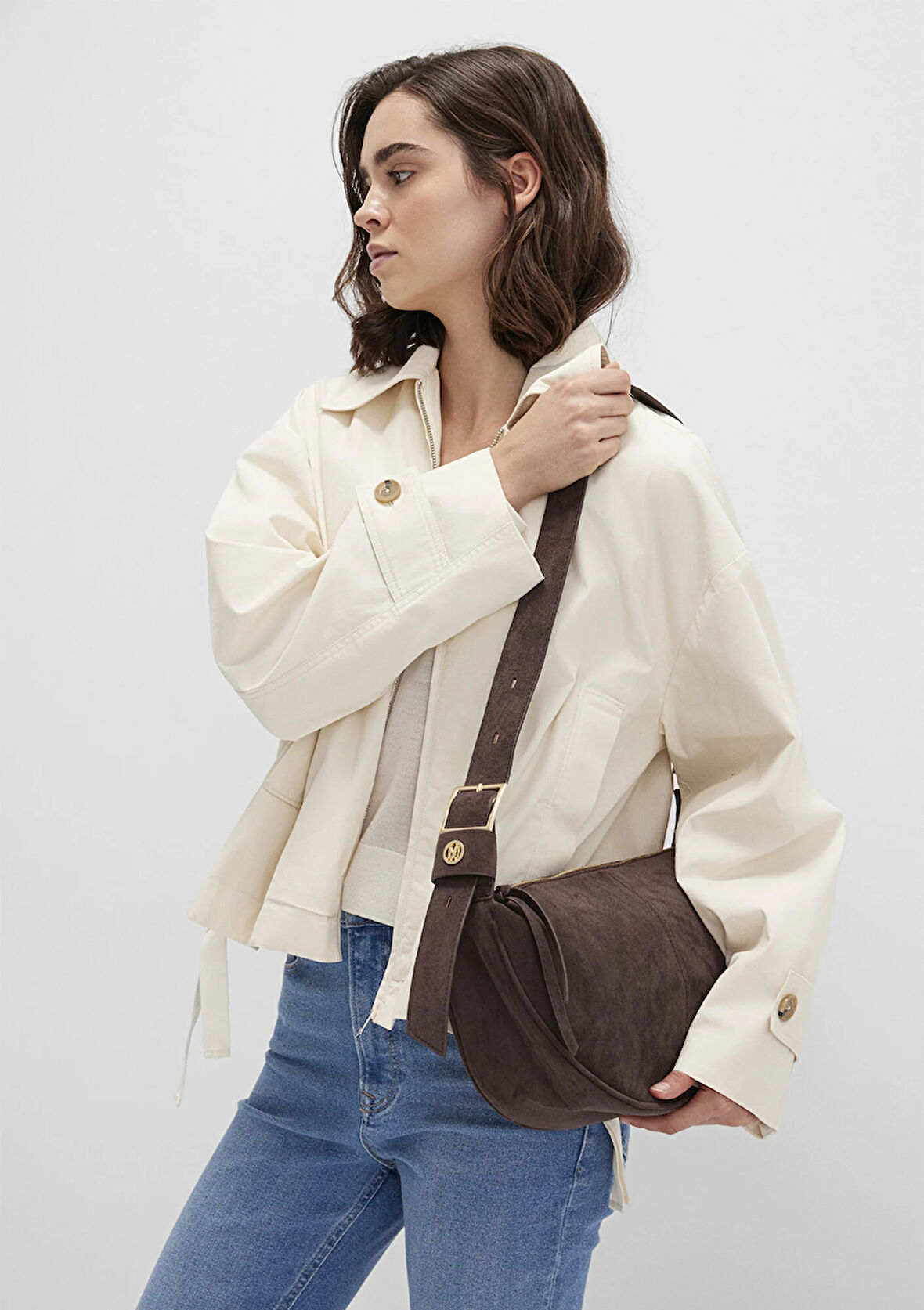 Suni Süet Kahverengi Çapraz Çanta 1912622-88062