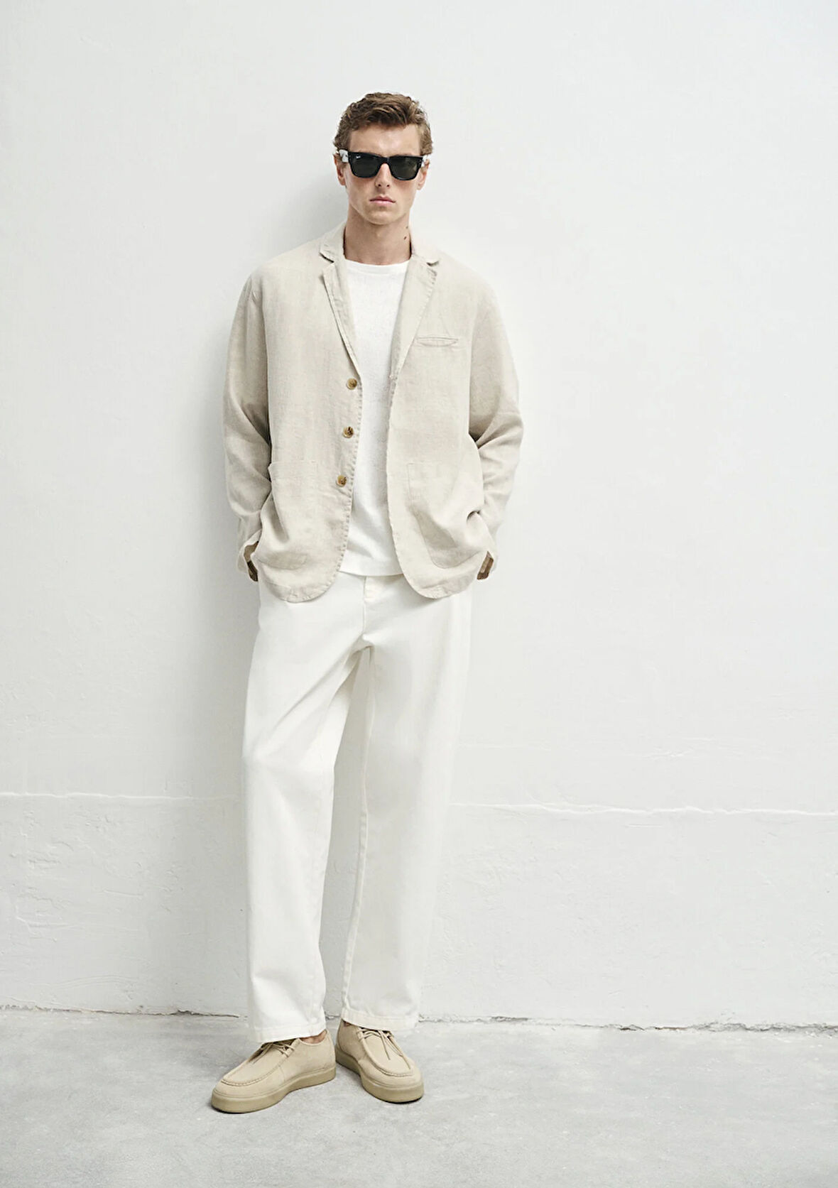 Ekru Keten Blazer 0110713-70144