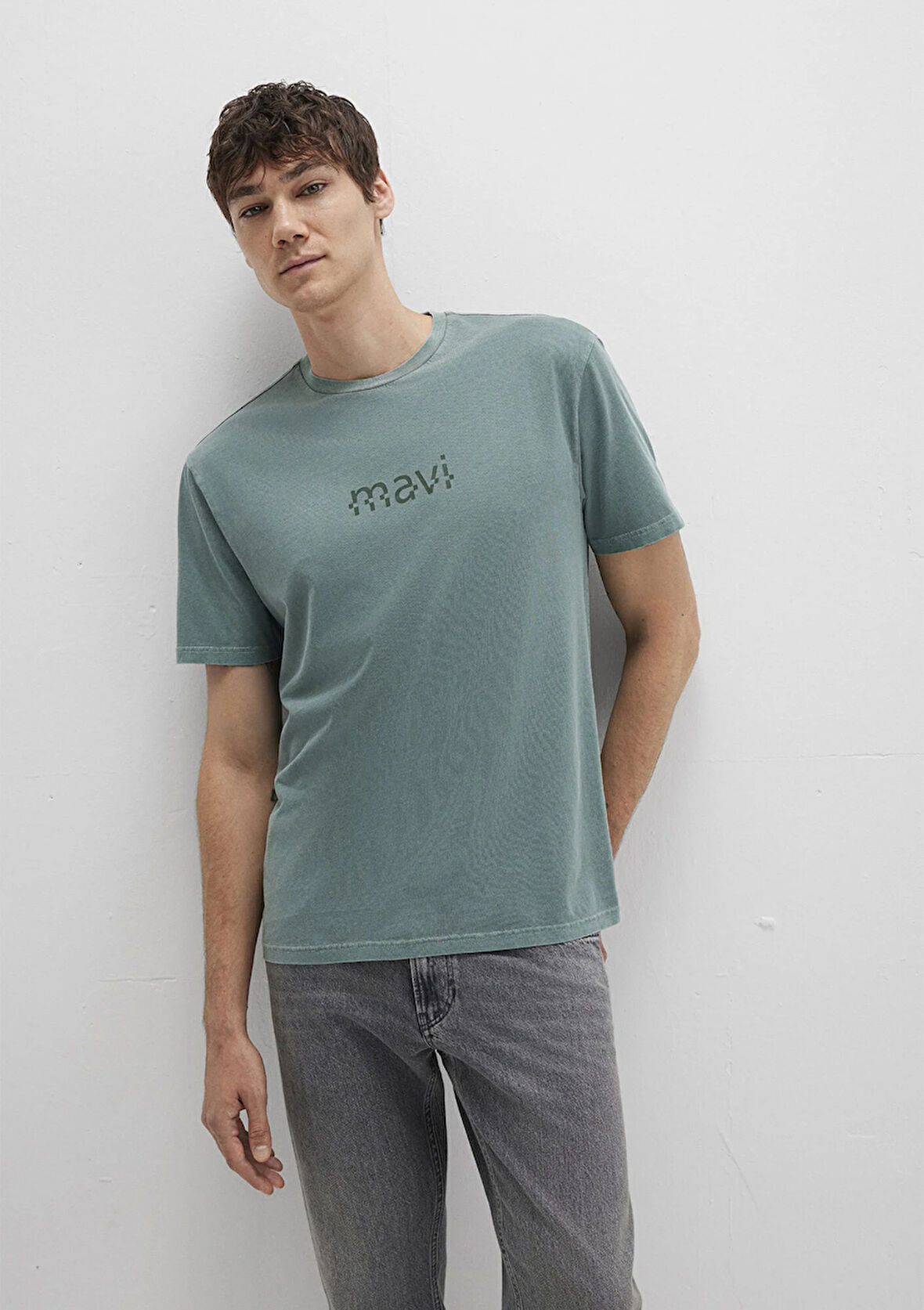 Mavi Baskılı Yeşil Tişört 0612933-71917