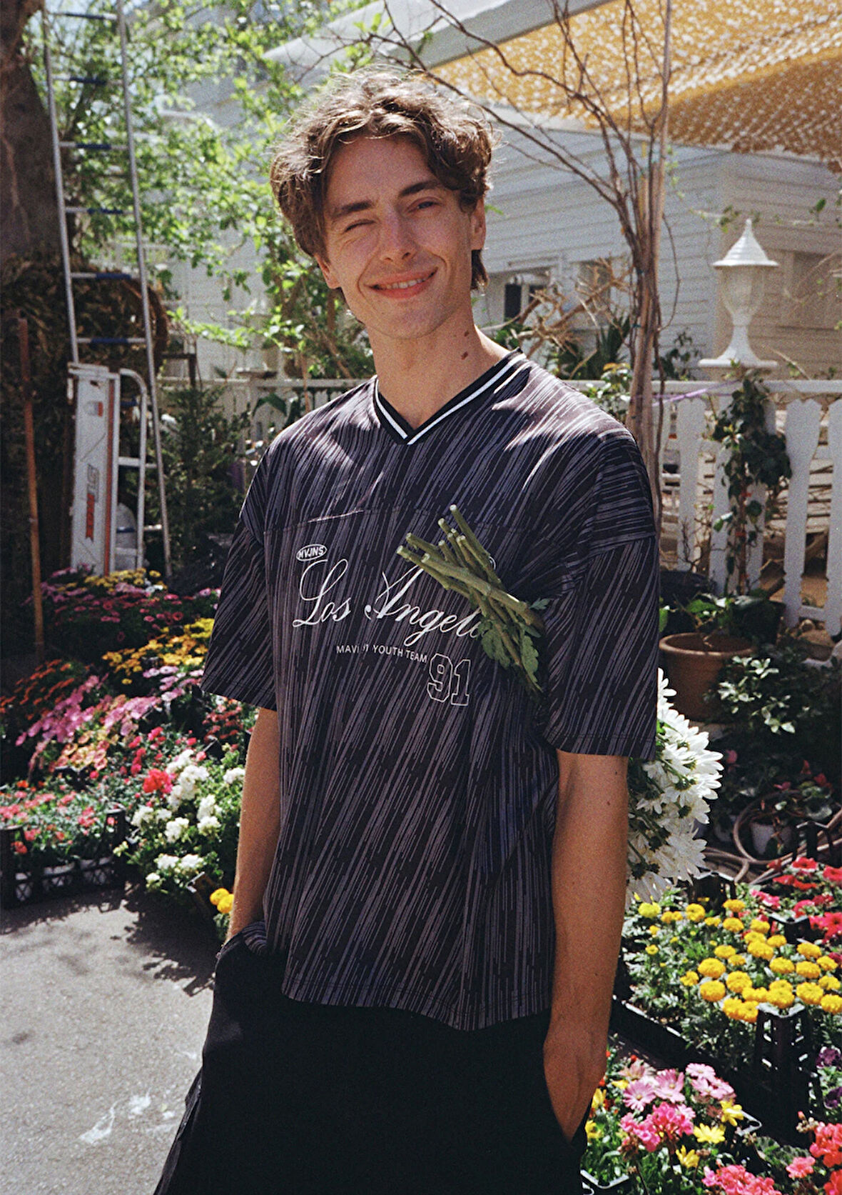 Los Angeles Baskılı Siyah Forma Tişört 0612761-90556