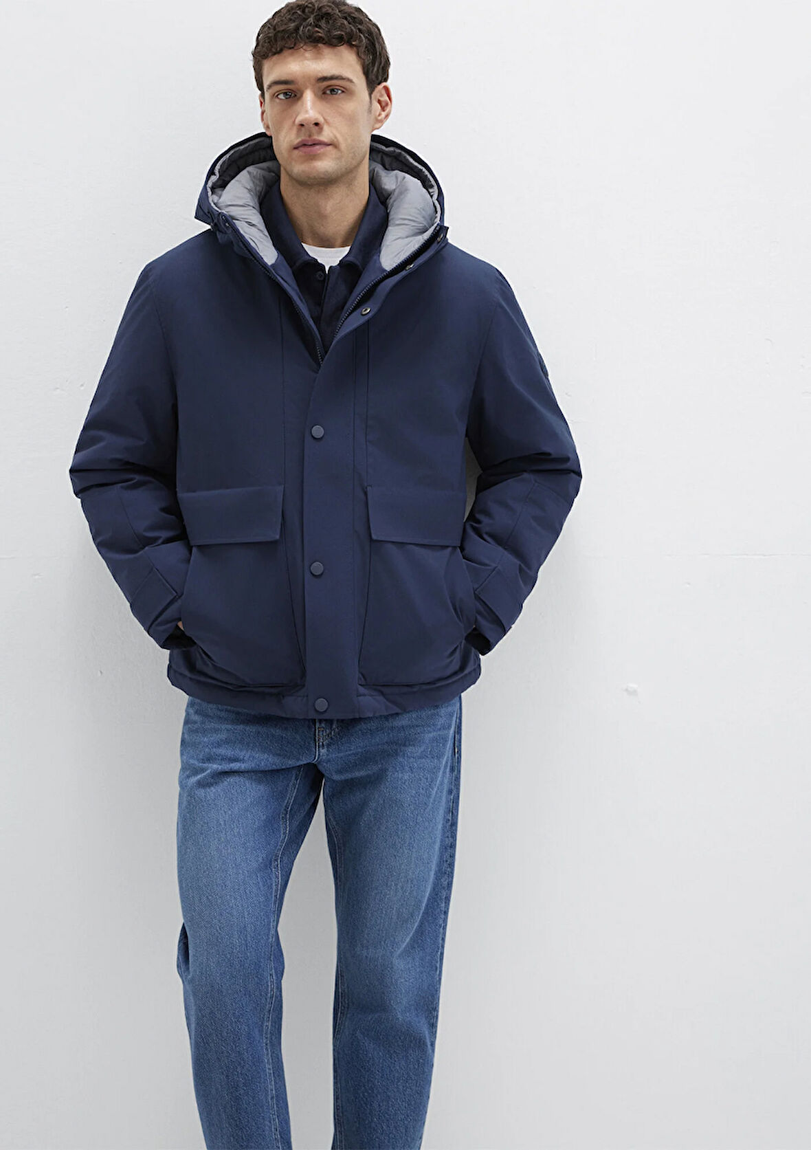 Kapüşonlu Lacivert Mont 0110667-80872