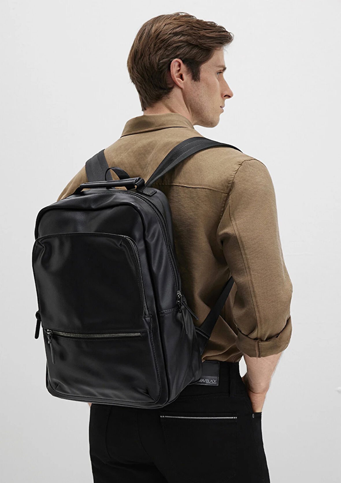 Suni Deri Siyah Sırt Çantası 0911949-900