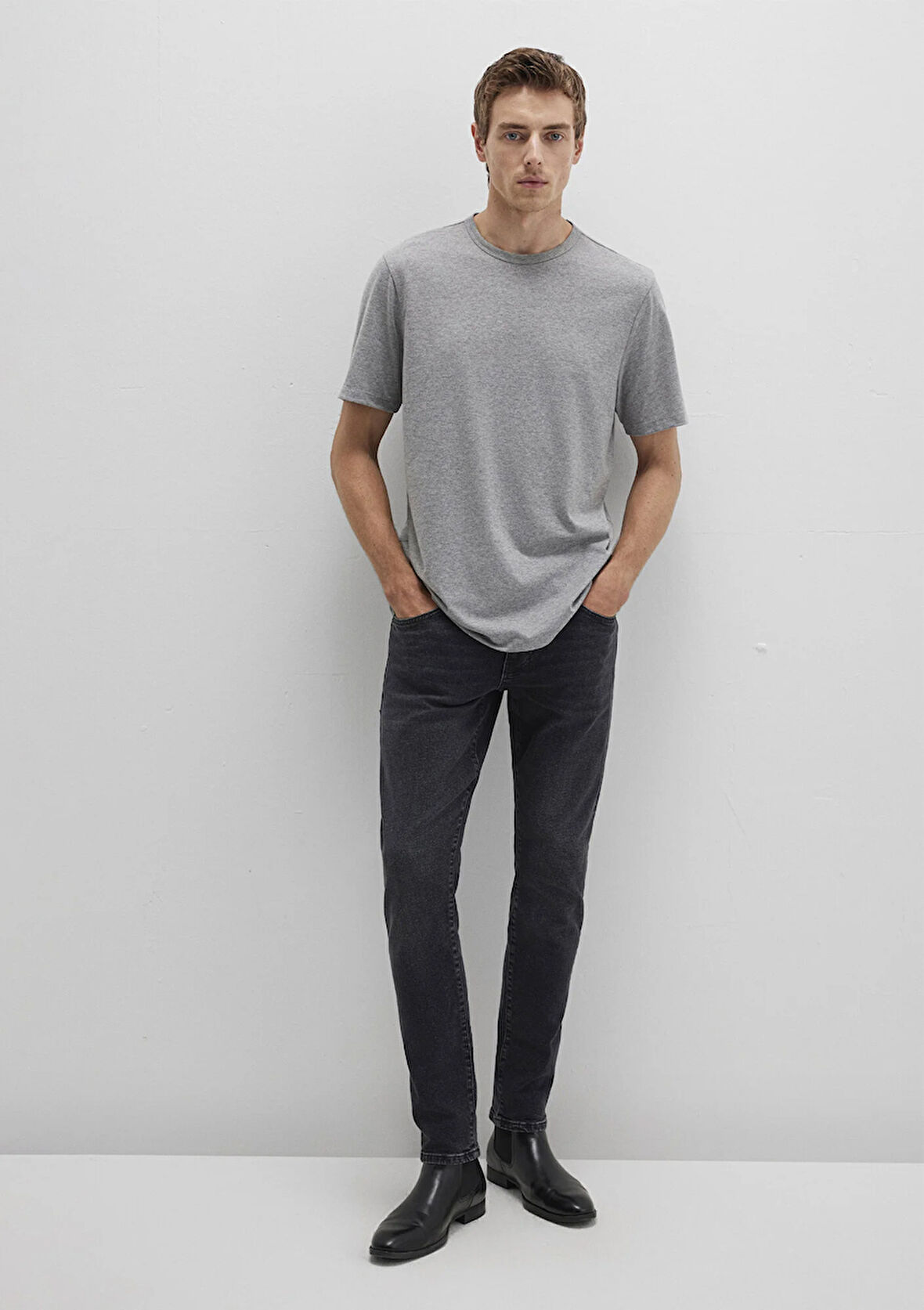 Gri Basic Tişört 0612854-80018