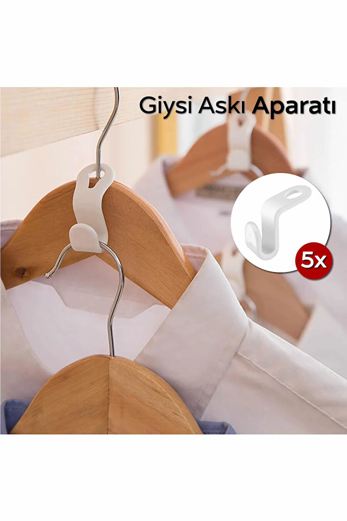 Mithra Life 5 Adet Elbise Askısı Bağlantı Kancası Aparatı Düzenleyici Organizer MIT1221