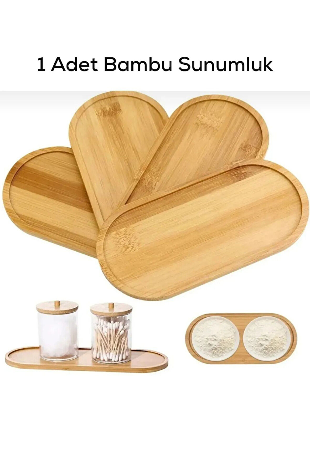 Mithra Life Bambu Oval Sunum Servis Tepsisi Tabağı Yağdanlık Sabunluk Altlığı MIT1223