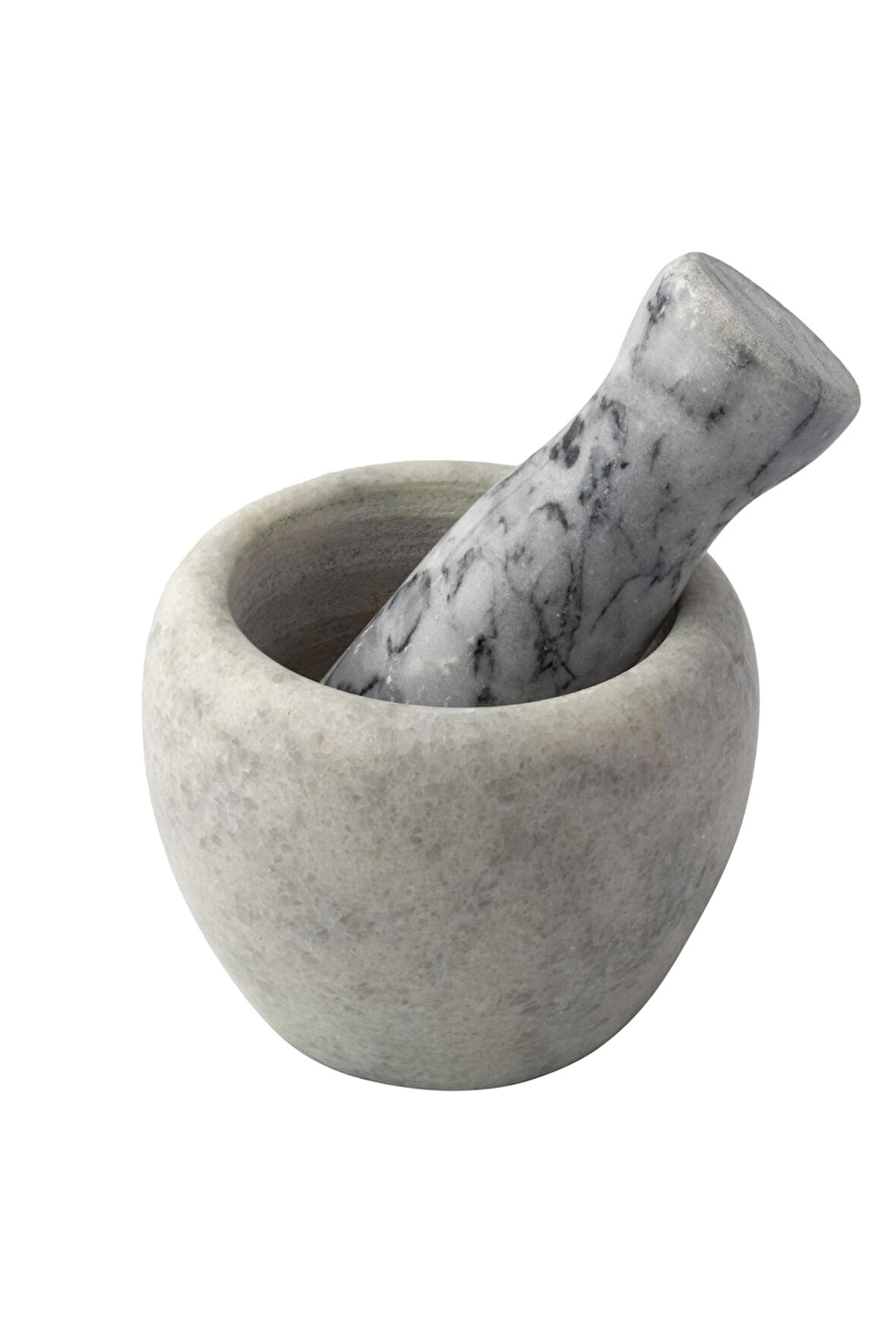 Mithra Life Lüks Doğal Desenli Açık Gri Mermer Oyma Havan ve Tokmak MIT1252