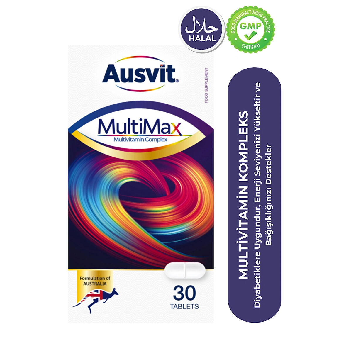 Multimax Adult – Multivitamin ve Multimineral İçeren Tablet Takviye Edici Gıda 30 Tb