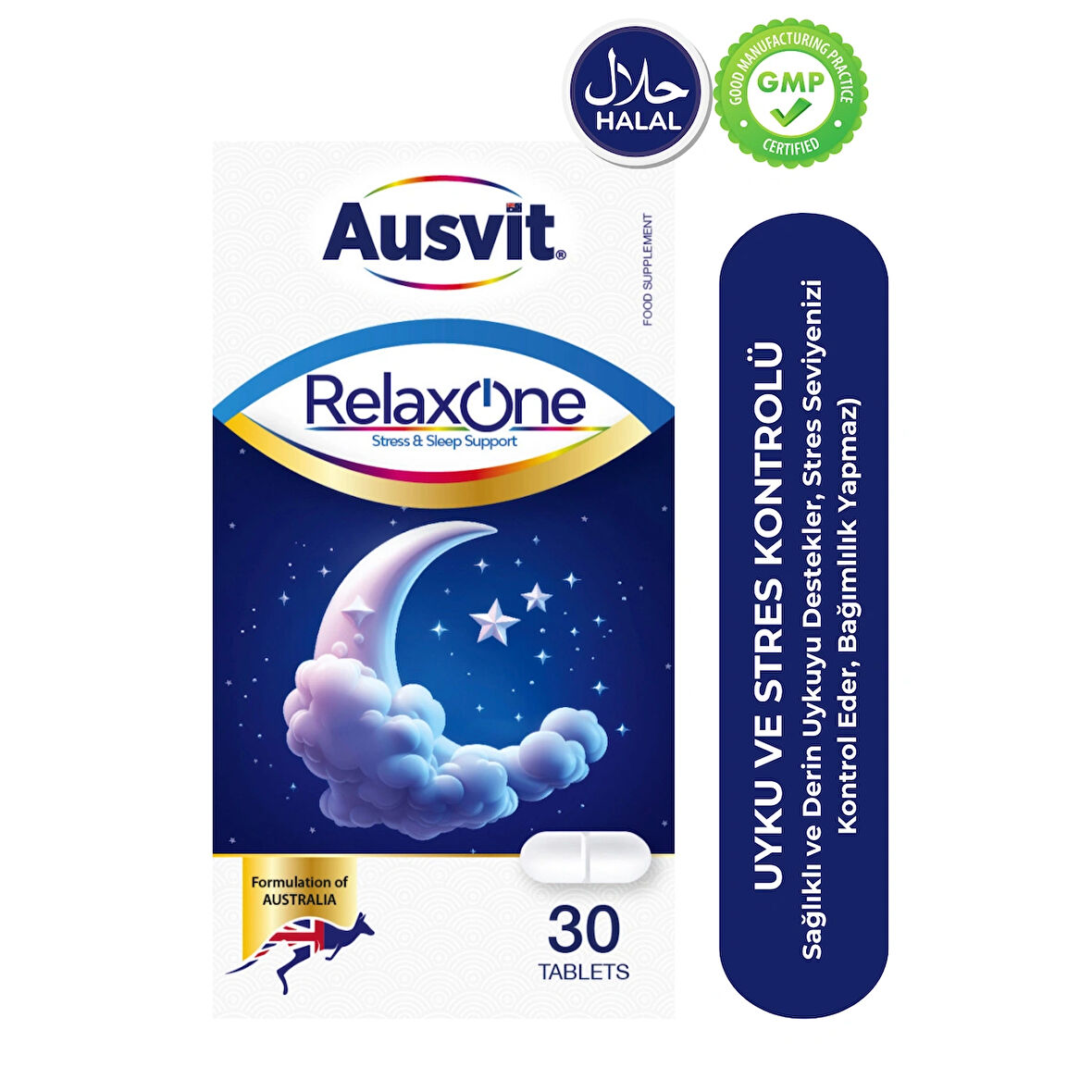 Relaxone Stress & Sleep Support - Valerian Ve 5-htp Içeren Stres Ve Uyku Formülü 30tb