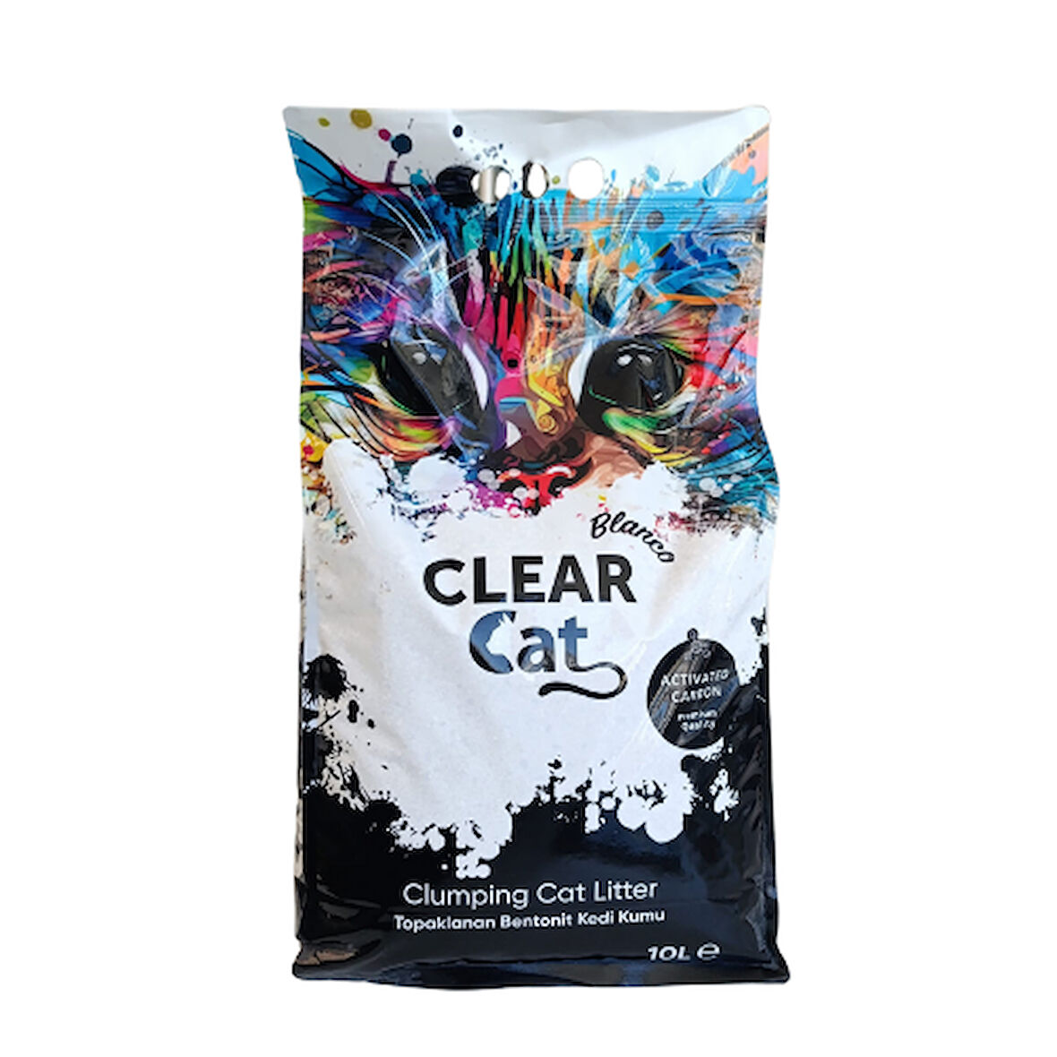 CLEARCAT BLANCO AKTİF KARBON BENTONİT KEDİ KUMU 10 LT