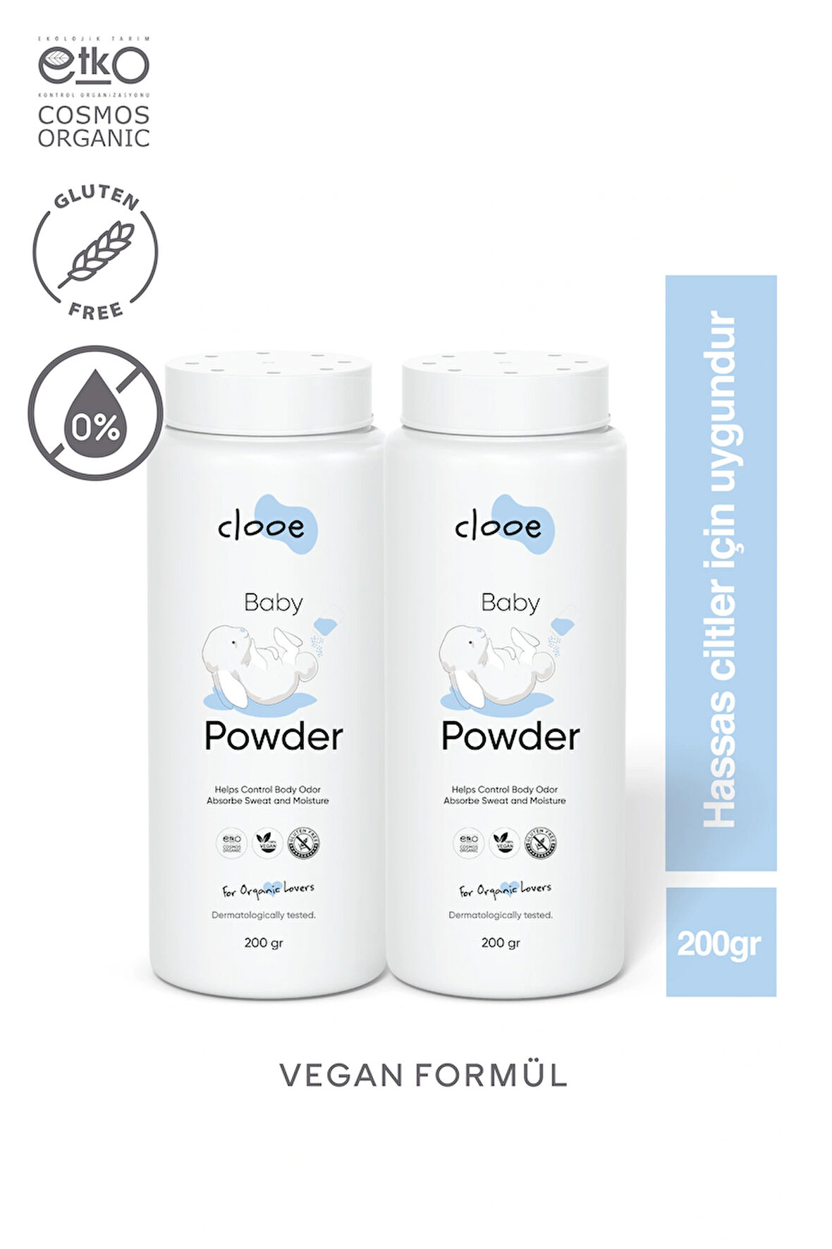 Clooe Organik Bebek Pudrası (200gr) - 2’li Fırsat Paketi